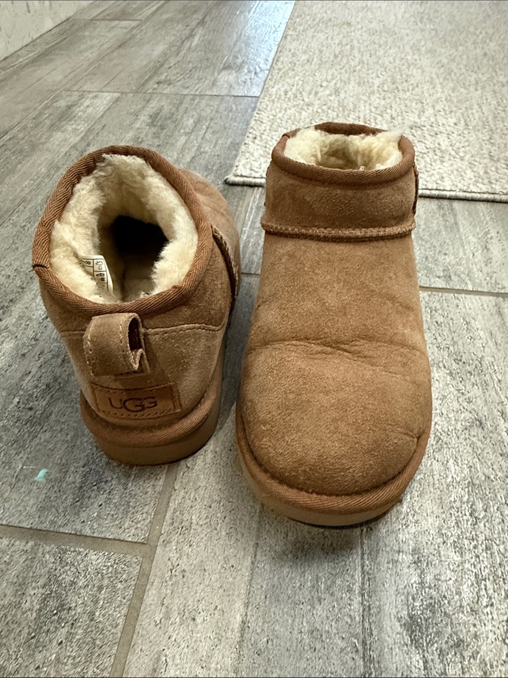 UGG Chestnut Suede Shearling Slip-On Clog Slippers